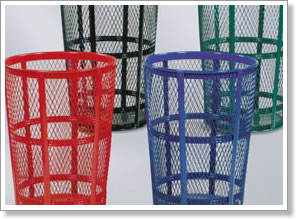 Powder coated steel mesh waste basket
